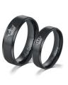 Pack Of 2 - Black Couple Jewelry Her King And His Queen I "Elegant Black King & Queen Stainless Steel Couple Rings – Symbol of Love & Unity". 