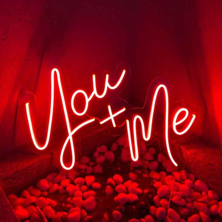 Neon Decoration LED Sign Wording " You+Me" Beautiful Design and High Quality Neon Light