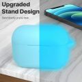 Migimi AirPods Pro Case, Armor Protective Silicone Cover Compatible with AirPods Pro (2019) Fluorescent Blue. 