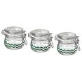 Ikea Jar with lid Set Of 3 clear glass 130 ml. 
