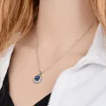 Necklace Jewelry Simple Artificial Sapphire Earrings and Necklace Set. 