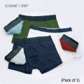 Code Boxer For Men Pack of 3: Random Colors. 