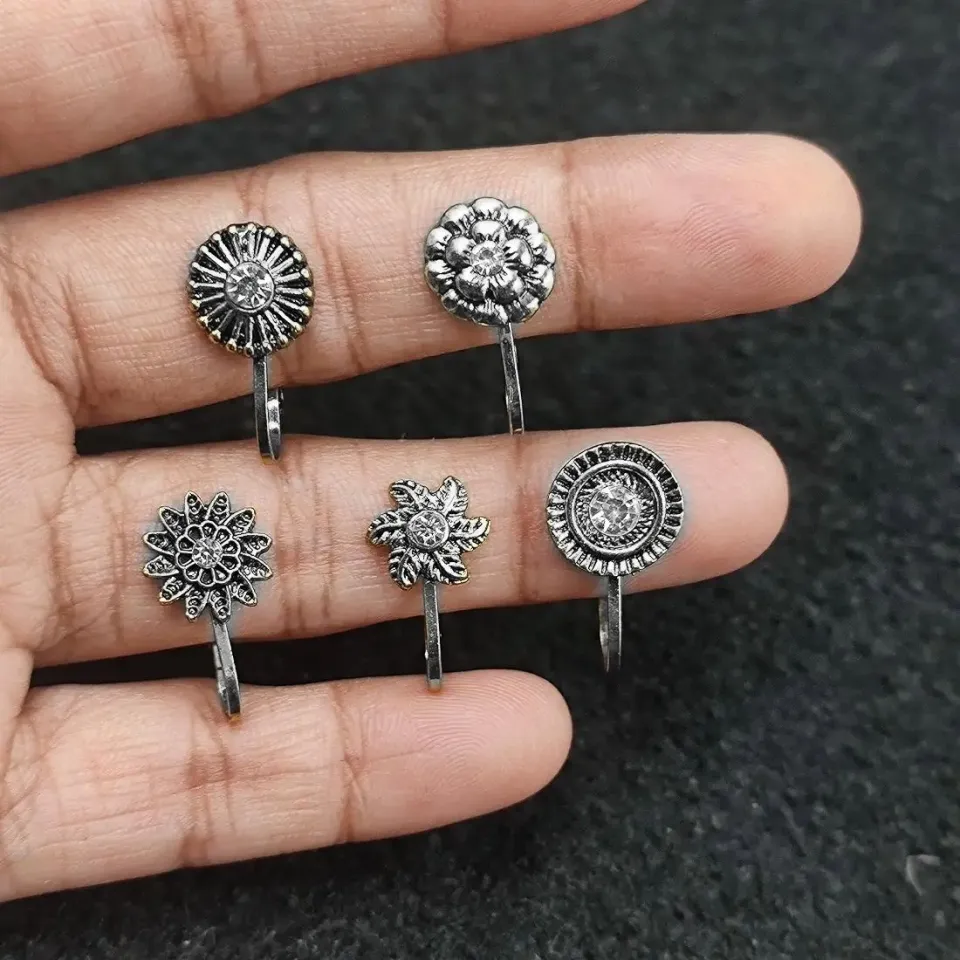 Oxidized Nose Ring Oxidised Nose Pins Nose Clip Jewellery Oxidized