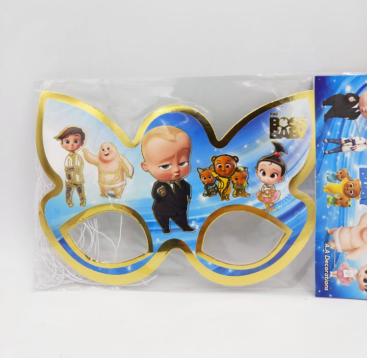 BOSS BABY THEME FANCY PAPER MASKS PACK OF 6 MASKS
