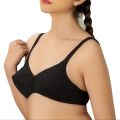 Bebelle, Tulips, Bra for girls and women, Casual Bra, Cotton Fabric Bra, Black, B Cup/C Cup. 