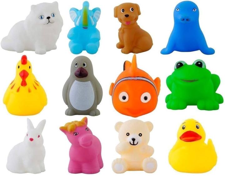 Pack of 12 Lovely Mixed Squishy Toys Floating Animals Colorful