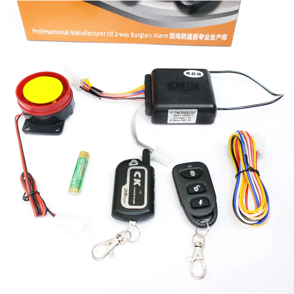 Two 2 Way Motorcycle Alarm System Remote Control Vibration Alarm Theft Protection Moto Scooter Motor Security Alarm Engine Start Daraz.pk