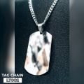 [LT002] Plain Silver Stainless Steel Tag Chain Pendant Necklace for Men Stainless Steel Daily Wear Plain Silver Tag Pendant Necklace for Men and Boys. 