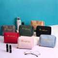 Makeup Bag Cosmetics Storage Bag Velvet Zipper Hand Bag Korean Double-Layer Bag Large Capacity Bag. 