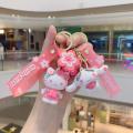 Sanrio Kawaii Hello Kitty Keychain Pink Kuromi Melody Cinnamoroll Car Key Ring Backpack Pendant Ornaments Girls Holiday Gifts. 