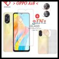 3 In 1 For OPPO A18 Tempered Glass OPPO A18 Screen Protector Film + Camera lens protective film + carbon fiber back film. 