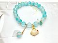 Cross-border new bracelet two-color crystal imitation jade glass Hetian jade rabbit bracelet women's wholesale jade rabbit beaded jewelry. 