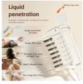 Unisex Transparent Essential Oil Applicator Massage Comb with Built-In Liquid Reservoir, Rolling Metal Teeth, Suitable for Women's Scalp Hair Growth and Men's Beard Oil Application, Home Salon Hair Care and Grooming Tool. 