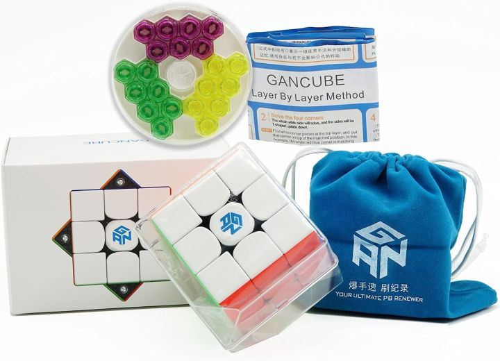 All New Gan 356 M Magnetic Rubiks Cube-With GES-Adjustment Nuts,Professional Speed Rubiks Cube Stickerless High Quality More Strong Magnets (Most stable Rubiks Cube in gan Family)