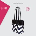Bag X Women's Outline Signature pattern Zip Tote , Tote Bags for girls , bags for girls , Bags for women, made with  Canvas & Leather for Woman - Perfect for school , collage and office going girls -. 