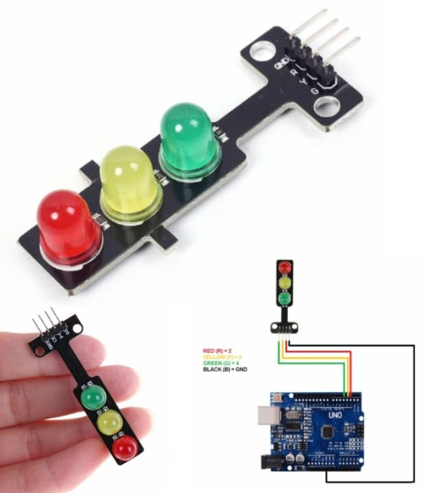Traffic Light LED Module Arduino Red Yellow Green