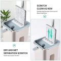 Floor Mop with Bucket, Flat Squeeze Mop Bucket System Cleaning Home Floor Cleaner In-Wash Scent. 