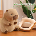 Cute Capybara Plush Pillow with Wearable Toast Headwear Kawaii Bread Capybara Stuffed Animals Toys Hugging Gifts 30cm. 