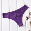 Lace Women's Thongs Ice Silk T-Back Girl's Panties Solid Underwear Skin-Friendly Intimates High Elastic Briefs. 