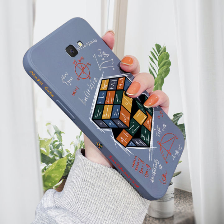 AMORVOR for Samsung Galaxy J7 Prime Back Cover Formula Rubik's Cube Side design Soft Case Liquid Silicone Phone Cases
