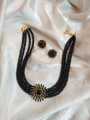Elegant Look Black Pearls Necklace Set Stud With Earrings For Girls & Woman. 