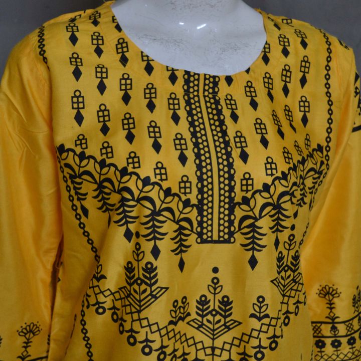 Dzyne%20%20Yellow%20block%20Printed%202%20Pc%20Stitched%20Dress%20%20for%20Girls%20&%20Women%20-%20Image%204