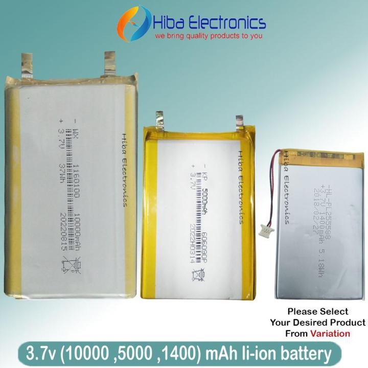 3.7v (1400 ,5000 ,10000 ) mAh Lithium Ion Battery Battery for Power Bank DIY , Arduino Projects or Toys