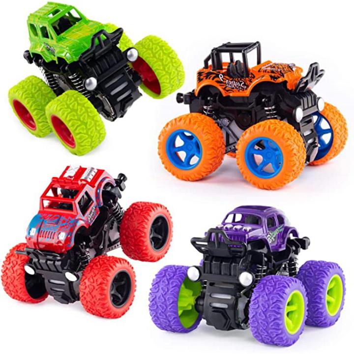 Monster Truck Toys Friction Powered Toy Cars Push and Go Vehicles for Kids Best Christmas Birthday Party Gift for Boys Girls Kids