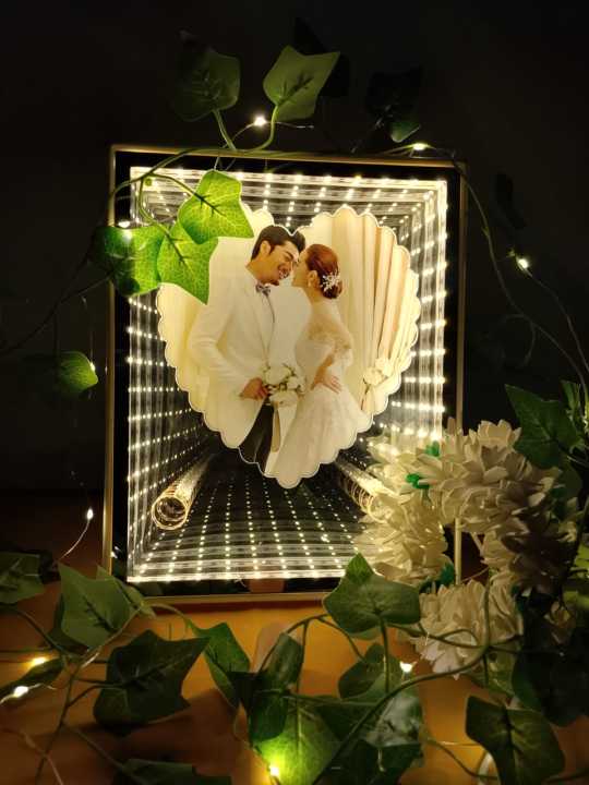 Light Frame Magic LED Photo Frame/Magic Mirror (3D Effect LED) | Daraz.pk