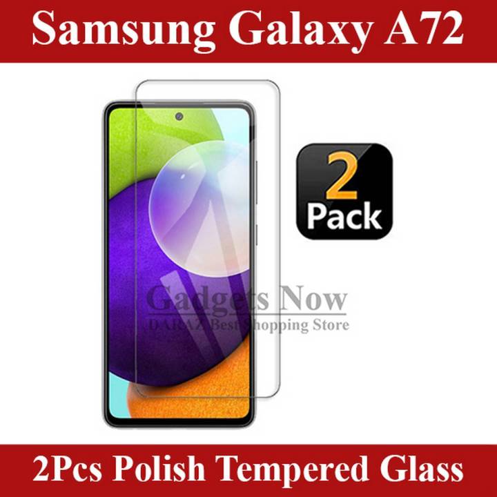 Samsung Galaxy A72 Tempered Glass Screen Protector Premium High Quality Polish Glass For Samsung Galaxy A72 - 2Pcs