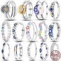 Iruriuiyt New in 925 Sterling Silver Rings For Women Pavé Everlasting Sparkle Ring Making Jewelry Gift Party Engagement. 