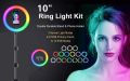 MJ26 10 Inch - RGB Led - Ring Light -  With PHONE HOLDER - Ringlight - Selfie ring light - studio light - tiktok ring light - camera light - studio lights - video light - Circle Ring Selfie -  Led Photographic -  Studio Light -  Youtube Live Show. 