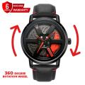 Premium NS - Never Stop Watch With Rotating Wheel and Leather Strap.. 