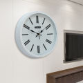 Hitco White Round Wall Clock For Office And Home - Black Number Circle Clock Wall Stylish - Step Movement Wall Clocks - Wall Clocks For Bedroom Decorating Item - Wall Clock For School / Hospital / Home / Office. 