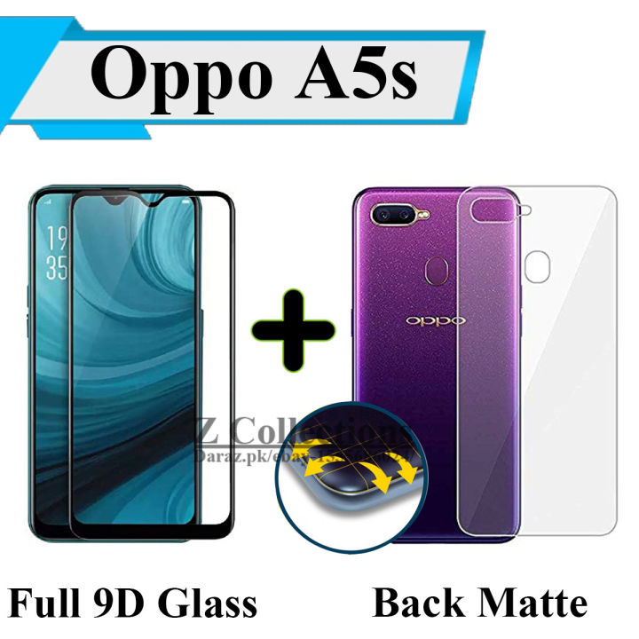 Oppo A5s / Oppo A7 / Oppo F9 / Oppo A12 Full Black 9D|5D|6D|10D|11D|21D Tempered Glass Screen Protector Full Glue Edge To Edge + Back Matte Protector Soft Skin Sheet Soft Film Protector For Oppo A5s / Oppo A7 / Oppo F9 / Oppo A12