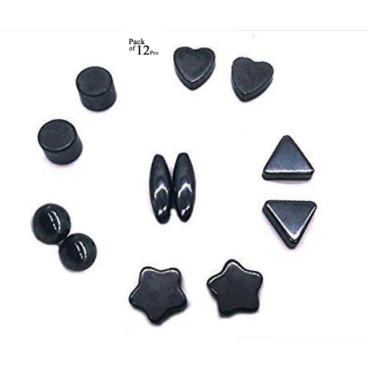 2 PCS from Every Type Ball, Heart, Cylinder, Oval, Triangle and Star Shape Magnet Toy (Total 12 PCS)