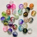 150, 300 pcs Multicolor Single and Double Tone Crackle Glass Beads – Shiny 8mm Round Beads for Jewelry Making & DIY Crafts. 