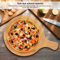Relaxsit Bamboo Pizza Tray Round Bamboo Wood Pizza Serving Board Peel Cutting Tray Plate with hand bar in multiple size options round with additional handle length. 