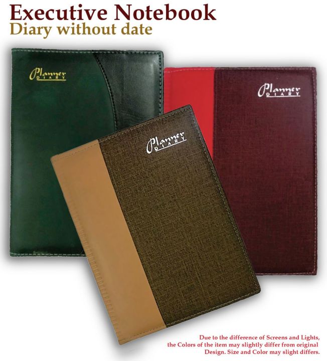 Set of three Executive Notebook Diary Size (10" x 7.5") without date