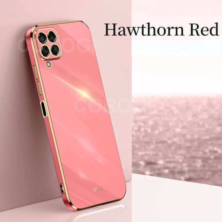 For Samsung Galaxy M53 5G Back Cover Luxury 6D Plating Square Frame Shiny Case Camera Lens Protection Soft Silicone Mobile Phone Cases