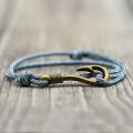 Trendy Charm Fish Hook Anchor Bracelet Double Layer Adjustable Milan Rope Braclet Men Women Sailing Adventure Accessories Gifts. 