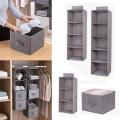 Hanging Storage Box Clothes Organizer Waterproof PP Board Washable Cotton Linen. 