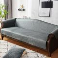Line Embossed Ultrasonic Quilted Sofa Cover Set Grey. 