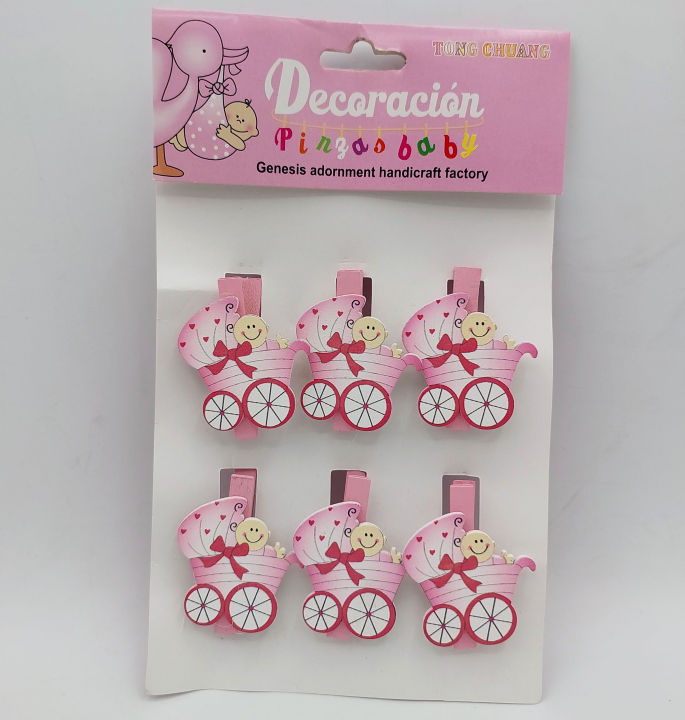 BABY GIRL CLIPS PACK OF 6 BABY SHOWER CLIPS