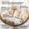 Chair Sitting Pad  Cushion for Papasan Chair Rocking Chair Cushion Soft Cushion Garden Chair Cushion (Only Cushion, No Chair included) _ 100% Cotton Outer Cover, Non-Woven Inner Cover, High Resilience Bal Fiber Filling _. 