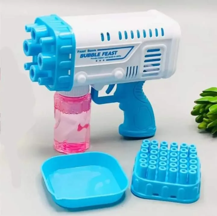 2-in-1 Bazooka Bubble Gun Toy – 8 & 36 Holes Electric Bubble Maker with ...