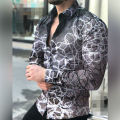 Casual Shirt Wear Resistant Irregular Pattern Print Men Shirt. 