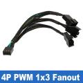 【3C VictoryEagle Store】4pin Fan Sleeved Extension Splitter Hub Cables,Motherboard CPU 4 pin to 2 3 4 Way 4Pin Cooler 3pin Case Fan Spliter. 