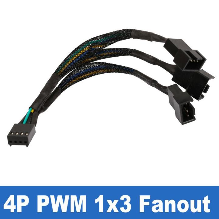 【3C VictoryEagle Store】4pin Fan Sleeved Extension Splitter Hub Cables,Motherboard CPU 4 pin to 2 3 4 Way 4Pin Cooler 3pin Case Fan Spliter
