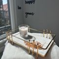 Custom Luxury Serving Tray Jewellery Display Custom Decorative, Tray Jewelry Dish Makeup Organizer for Dresser. 